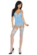 LC Oihanna corset & thong with stockings blue