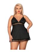 OB Lolitte babydoll & thong black Size Plus